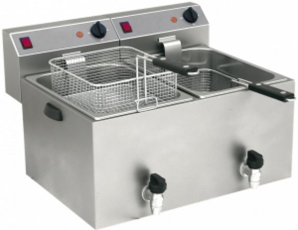Фритюрница электрическая из сливным краном F9+9V GAM